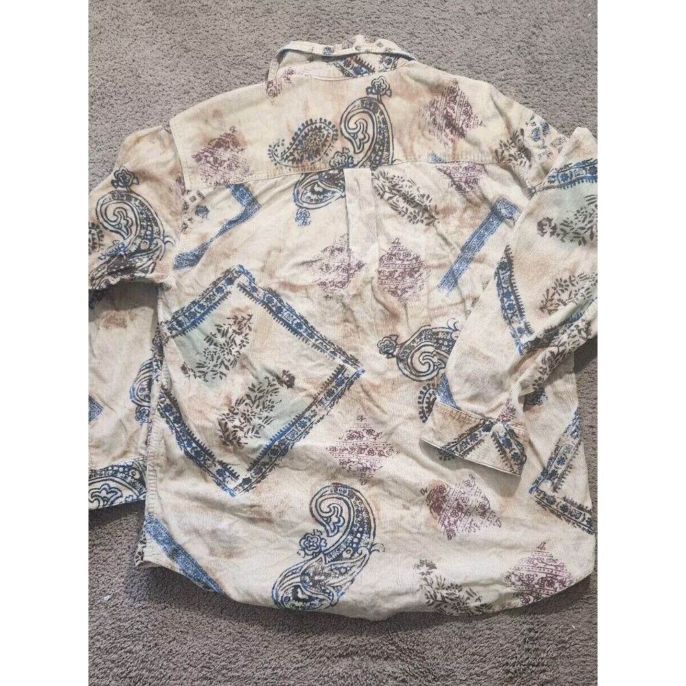 The Territory Ahead Multi/Paisley Corduroy Button Front Shirt Men's Large - Picture 2 of 14
